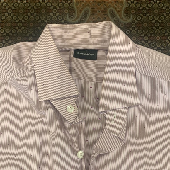 ERMENEGILDO ZEGNA 100% COTTON DRESS SHIRT (SIZE LARGE) - Picture 2 of 4